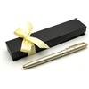 Generico Penna personalizzata in metallo con tappo e scatola regalo elegante, con incisione laser regalo (Titanio)