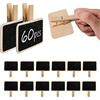 AZKEEGREY 60 mini lavagne con clip per mollette, mini lavagne in legno con supporto, bacheca in legno, per prendere appunti, etichette alimentari, decorazioni per feste