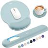 Sushret Tappetino Mouse e Poggiapolsi per Tastiera, Set Ergonomico 3-in-1 in Gel Memory Foam con Supporto per Braccio, Accessori da Scrivania per Computer, Gaming e Ufficio