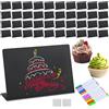 CLIUNT 40 Pezzi Mini Lavagna Piccola, 10x7.6cm Lavagnette Messaggi Bordo, Mini Lavagnette Cancellabili, Piccole Lavagne con 11 Pezzi Penna per Matrimoni, Feste, Ristoranti, Numero di Tavolo, Cartellini Prezz
