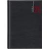 Buffetti. AGENDA 2026 GIORNALIERA 15 x 21 cm A5 SIMILPELLE a righe ufficio ristorante parrucchiere Blu Nero Rosso + omaggio penna a scatto (Nero)