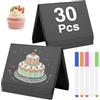 JEFURE 30 Pezzi Mini Lavagnette Cancellabili, 10 * 7.5cm Piccola Lavagna Cancellabile, Mini Lavagnetta con 5 Penne e 1 Panno, Cartellini Prezzi, Lavagnette Segnaposto per Buffet, Feste, Ristoranti