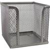 Netuno porta-foglietti da scrivania in metallo argento 9,5 x 9,5 x 8,5 cm porta memo scatola per foglietti appunti in rete metallica organizer da ufficio contenitore per foglietti box foglietti