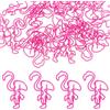 Lurrose 30 graffette per ufficio scolastico, fenicottero, segnalibro rosa, segnalibro per bambini, segnalibro, graffette in metallo colorato