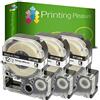 Printing Pleasure 3x Compatibile AT12KW Nero su Chiaro (12mm x 8m) Cassetta Nastro per Epson LabelWorks LW-300, LW-400, LW-500, LM-700, LW-900P, OK200, OK300, OK500P, OK720, OK900P, KingJim TepraPro Etichettatrici
