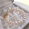 COMOTO Bracciale di perle Akoya giapponesi bianche barocche 8-8,4 mm chiusura a sliv...
