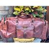 Fatto a mano 27 " Grande Borsone Alta Qualità Originale Vintage Pelle Viaggio Bagaglio