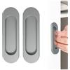 AYHYHLJZJ 2 maniglie autoadesive ovali scorrevoli in grigio ferro, autoadesive, design moderno per porte scorrevoli, finestre e armadi, 100 mm