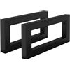 ML DESIGN modern living ML-Design Set di 2 Staffe a Muro Rettangolari 300 x 150 mm in Acciaio Nero Supporti per Scaffali Aperti Mensole Telaio Lavabo Bagno Scrivania Mobili Reggimensola da Parete incl. Materiale di Montaggio