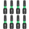 QUARKZMAN 8Pz SQ3 Inserti per Avvitatore Quadrate 1/4 Gambo Esagonale 25mm/1 Lunghezza4 Punte per Cacciavite Magnetico Esagonali in Acciaio S2 per Trapano Elettrico di Livello Industriale