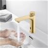 GIDRLL Rubinetto a infrarossi per bagno con sensore, miscelatore monocomando senza contatto, rubinetti per lavabo, rubinetto automatico in acciaio inox per bagno (oro)