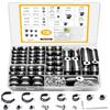 Hmkesoteric 136 Pezzi P Fermacavi, Fascette Fermacavo, P Clips Morsetto per Cavi in Gomma, Fascette Stringitubo, 6mm 8mm 10mm 13mm 16mm 19mm 25mm 32mm 38mm 45mm