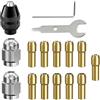 AYHYHLJZJ 16 mandrino compatibile con Dremel, accessori di precisione da 0,8 mm a 3,2 mm, Dado in metallo durevole, morsetto in ottone, cambio rapido