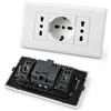 Topolenashop Placca Completa da Incasso 504 con 2 Prese Bipasso e 1 Presa Schuko - Placchetta Elettrica 3 Posti con Supporto e Frutti per Casa, Ufficio, Muro