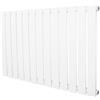 Monster Shop Radiatore Piatto a Colonna Singola 600 x 910 mm Orizzontale Design Moderno Acciaio al Carbonio Pannello Singolo Riscaldamento Centrale Bianco Opaco con Kit Fissaggio e Spazzola