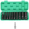 QWORK® Set chiavi a bussola 1/2 con adattatore per presa, 11 pezzi bussole per avvitatore 10-24 mm