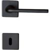 Ghidini Maniglia per porte interne TOY, zama con diverse finiture,con rosetta quadra 50x50x5 e bocchetta foro chiave, per porte con spessore standard 38-42mm (ZNO)
