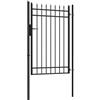 Outsunny Cancelletto da Giardino con Serratura, 3 Chiavi e 2 Paletti da Interrare, Cancello da Esterno in Acciaio Zincato, 107x204 cm, Nero