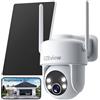 CZEview 2a Gen Telecamera Wifi Esterno senza Fili con Pannello Solare, Registrazione Continua 24/7, Tracciamento in Movimento, Raggio di Rilevamento 30m, 2K+, 5W + 9000mAh (2a Generazione)