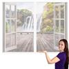 WEIZERO Zanzariera per Finestra Scorrevole 137 x 156 cm Anti Zanzare Calamite Tenda Autoadesiva Traspirante per Porte e Finestre Soggiorno Finestra, Bianco