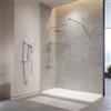 Parama Box Doccia Walk-In 110 cm Altezza 200cm Parete Fissa Vetro Temperato Trasparente da 10mm con Trattamento Anticalcare Braccio Telescopico SUS304 Profili Alluminio Cromato