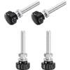 QUARKZMAN 4 Set Di Manopole A Zigrinatura Con Dadi E Rondelle Filettatura Metrica M6 X 40mm Maschio Testa In Plastica Da 18mm Perno In Acciaio Al Carbonio Zincato Manopole Di Serraggio