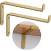 DSWZLQDXB 2 pezzi Supporto mensola Dorato,staffa di fissaggio Angolo retto,Reggi Mensola da Muro,Staffa in Metallico Reggimensola mensola a parete per Ripiano,Libreria,Supporto Cucina (100mm×150mm)