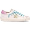 Philippe Model Sneakers PRSX Low Veau Metal Metal Blanc Fucsia