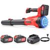Nexalite Soffiatore a Batteria Potente 21V,con 2×4.0Ah Batterie, 75m/s 13m³/min,Soffiatore Foglie Elettrico 6 Velocità,per Giardino, Cortile, Garage