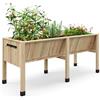 GarveeHome Grande fioriera rialzata in legno, orto rialzato con 4 piedi, resistente alle intemperie, impermeabile, letto da giardino rialzato, quadrato da giardino per coltivazione di verdure, erbe, fiori (183 x