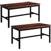 Relaxdays Set di 2 panche Relaxdays, Sala da Pranzo, Panca salvaspazio, HLP: 51x108x32 cm, Panca Cucina, Metallo, Industriale/Nera