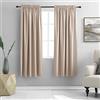 DONREN Tende oscuranti termoisolanti talpa (warm taupe) per la cameretta dei bambini, con tasca per bastone, per la camera da letto (confezione da 2, 106 cm di larghezza per 160 cm di lunghezza)