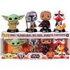Funko Star Wars Mandalorian Funko POP! Set di 4 figure da collezione in PVC - Grogu, Mandaloriano, Gideon e Stormtrooper