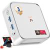 Blackview Huidun H80: Mini PC con monitor integrato, computer desktop, processore AMD Ryzen 5 3500U, 16GB di RAM DDR4, SSD da 512GB, doppia porta Gigabit LAN, doppia uscita 4K, montaggio VESA