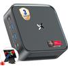 Blackview Huidun H80: Mini PC con monitor integrato, computer desktop, processore AMD Ryzen 5 3500U, 16GB di RAM DDR4, SSD da 512GB, doppia porta Gigabit LAN, doppia uscita 4K, montaggio VESA