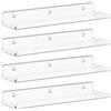 Lifewit Mensole Galleggianti per Parete, Pacco da 4 Scaffali in Acrilico trasparente 38 cm Decorazione per Stanza come Libreria/Esposizione di Dischi in Vinile/Foto in Camera da Letto,Soggiorno,Bagno