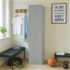 Bissolo Casa Armadio CC-2 40×45×H180 cm - Metallo Grigio Opaco - 1 Anta Destra, 2 Ripiani Fissi, Tubo Appendiabiti, Serratura di Sicurezza - Mobile Metallico Professionale - Montaggio a Kit
