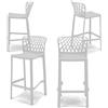 REDÒKASA Set 4 sgabelli in polipropilene ARKO con poggiapiedi H65, MADE IN ITALY, resistente ai raggi UV, design moderno, ideale per sala da pranzo, cucina, bar, ristoranti o giardino (4, Bianco)