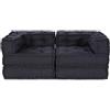 vidaXL Unità di Divano Modulare 2 pcs Antracite 140 x 70 x 56 cm, Divano moderno, traspirante, seduta flessibile, poltrona in tessuto, arredo versatile, design minimalista