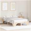 RCODSSK Telaio letto in legno massello 140 x 190 cm pino naturale con retro rifinito e rete a doghe fisse, moderno telaio in legno di pino massiccio, facile da montare