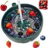 Generisch Ciotola autorotante per frutti di bosco, ciotola per bacche autorotante in ceramica con pulizia e drenaggio, tritatutto per fragole, mirtilli, lavabile in lavastoviglie per l'uso quotidiano