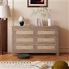Ztexkee Cassettiera Camera da Letto, Cassettiera 6 Cassetti, Grande Mobile Contenitore per Soggiorno, Ideale per Soggiorno e Ingresso, 120x40x75 cm (Colore legno naturale)