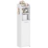 Hzuaneri Mobiletto Bagno, Mobiletto Bagno Salvaspazio Stretto, con Gancio, Ripiani Regolabili, Vano a Giorno, per Spazi Ridotti, Soggiorni e Angoli, 20 x 20 x 90 cm, Bianco BC22903X