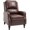 HOMCOM Poltrona Relax Reclinabile 90° e 150° Manuale per TV, Soggiorno, Camera, Design Moderno in Pelle 73x86x104cm