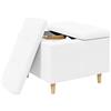 vidaXL Pouf contenitore Bianco 60 x 60 x 45 cm Pelle sintetica, Pouf moderno e resistente, seduta multifunzionale, soluzione per riporre, decor minimalista, vita organizzata