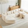 Yrxin Divano letto modulare con funzione di sonno, divano cloud compresso, divano letto per soggiorno e camera da letto, ciniglia, senza montaggio (beige)