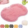 Kicikol Tappetino in silicone per la pulizia dei piedi della doccia, per tenere le mani libere, con ventose antiscivolo (rosa)
