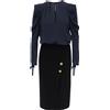 Pinko Abito Pinko Omelette bimateriale con gonna a tubino