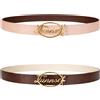 TWINSET Cintura double face Twinset in pelle - Rosa / Marrone