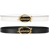 TWINSET Cintura double face Twinset in pelle - Nero / Bianco